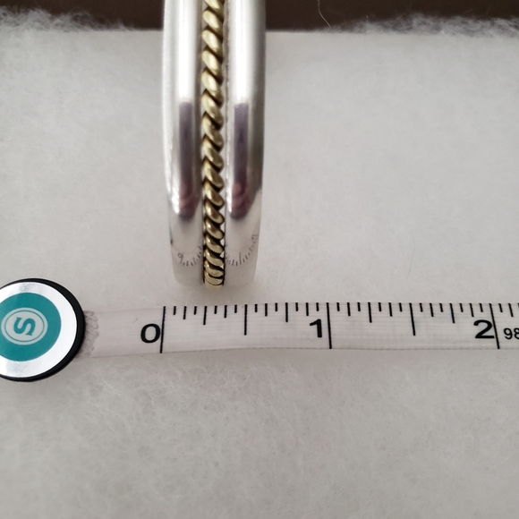 Silpada Sterling Silver Brass Braid Vintage Cuff B0001 - Picture 10 of 12